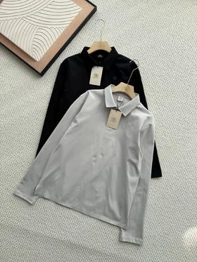 F031207春秋款纯色翻领吸湿速干长袖防晒男士t恤POLO