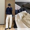 【春日蓝调】自制超轻中空纱休闲裤！2026舒适抗皱立裁显瘦老钱弯刀阔腿裤女春秋款！ 商品缩略图4