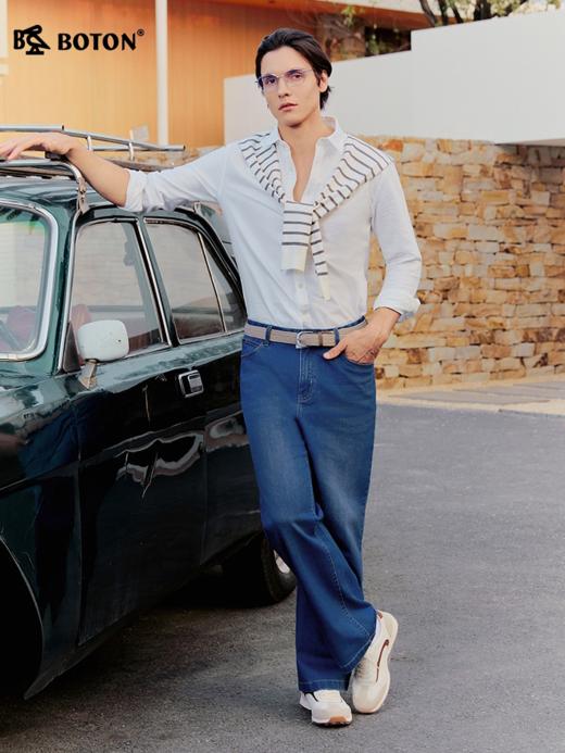 波顿男士春秋季弯袋牛仔长裤｜口袋弧度刚刚好，抬手插兜都顺手，细节穿着就知道ME998126 商品图1