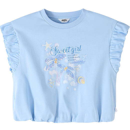 【实体店同款】女童短袖针织衫夏季新款安奈儿童装AG621230 商品图6