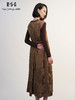 郭培成衣RSG「棕调暗纹」无袖长款连衣裙 商品缩略图4