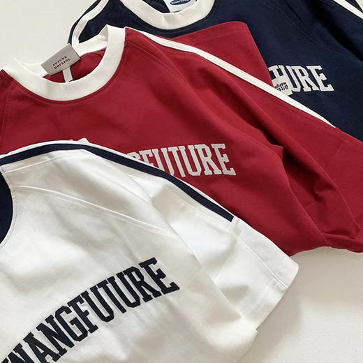 上身自带美式复古感！重磅字母刺绣短袖T恤 情侣款！ 商品图7