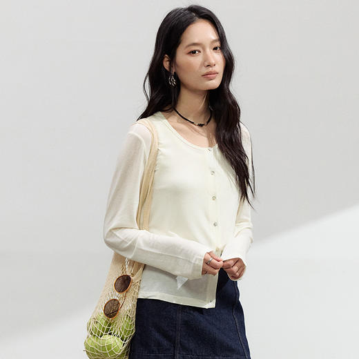 （合作款）【2026夏季新品】醋酸亚麻 · 开衫 天丝莱赛尔薄款百搭春夏上衣yc0409002 商品图1