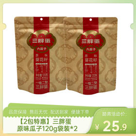 【2包特惠】三胖蛋原味瓜子120g袋装*2-（效期至26年8月27日）-专享价（新老包装随机发货）