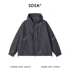 SDSA男装2026新款高贵轻奢时尚简约户外薄款拉链立领连帽夹克外套