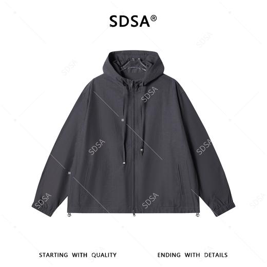 SDSA男装2026新款高贵轻奢时尚简约户外薄款拉链立领连帽夹克外套 商品图0