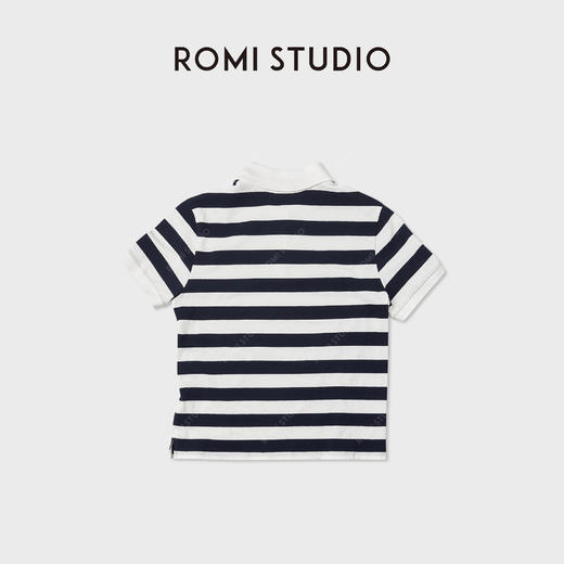 ROMI STUDIO"休闲随性"软糯新疆棉polo领条纹短袖上衣RWCAST5560 商品图1