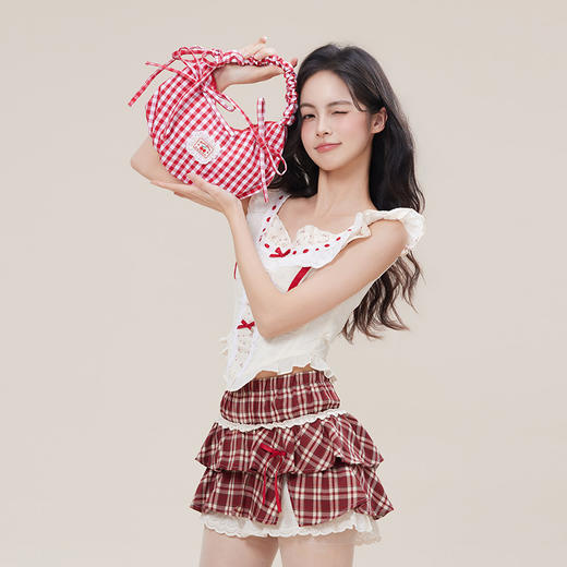 简约韩系红色系可调节抽绳包-纪念日百货门店同款169443211 商品图1