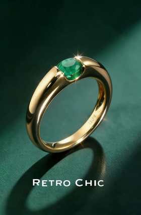 【RetroChic珠宝】祖母绿·素戒