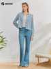 波顿女士春秋季高腰微喇叭牛仔长裤｜合身弹力不紧绷，复古版型穿出好比例LE516126 商品缩略图1
