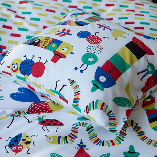 【代发】80s纯棉儿童花色款 蓝铂四件套春夏款儿童全棉床上用品（尺寸为被罩尺寸） 商品图3