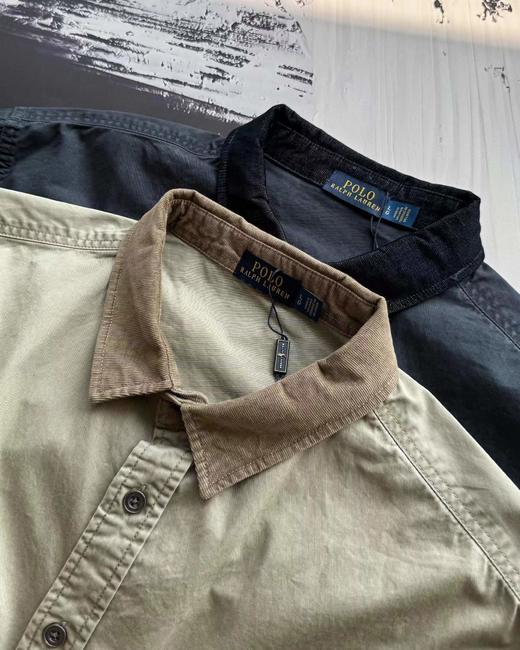 F031252时尚松弛慵懒老钱风刺绣情侣休闲商务牛仔尼龙衬衫外套 商品图2