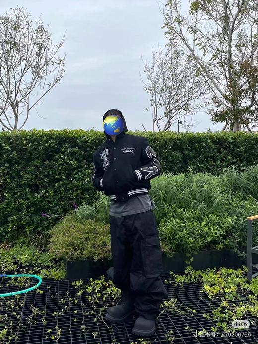 F031247美式街头毛呢刺绣羊毛混纺高街飞行员夹克男女同款棒球服 商品图6