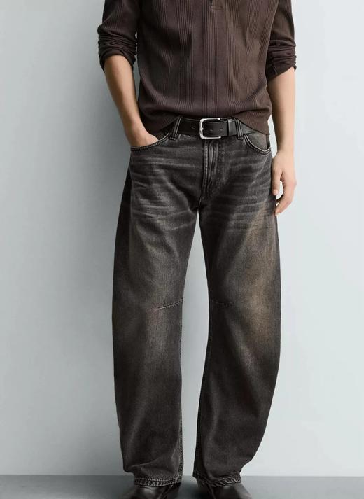 【gqwm-0840 】26新款男子复古水洗宽松弯刀牛仔裤！！ 商品图0