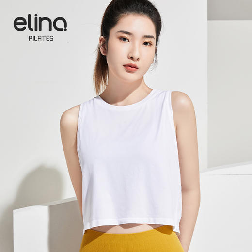 一恋普拉提新款透气宽松百搭罩衫短款背心瑜伽服T恤EML0594 商品图1