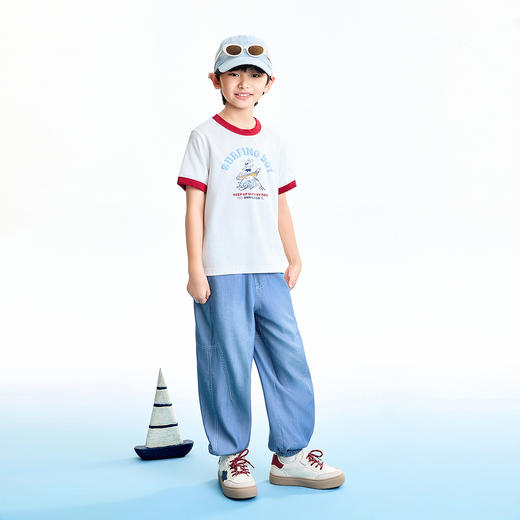 【实体店同款】男童全腰牛仔单裤夏季新款安奈儿童装AB626040 商品图3