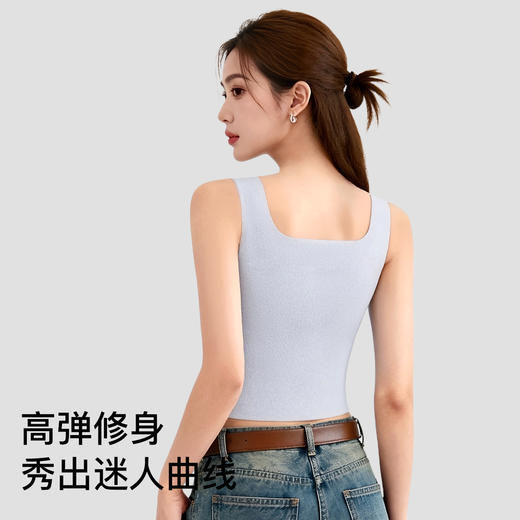 C2-【带胸垫】【适合85-150斤】润微全罩杯方领显瘦背心春夏百搭打底   洛雪泡梦/ 洛雪云瑕 商品图12