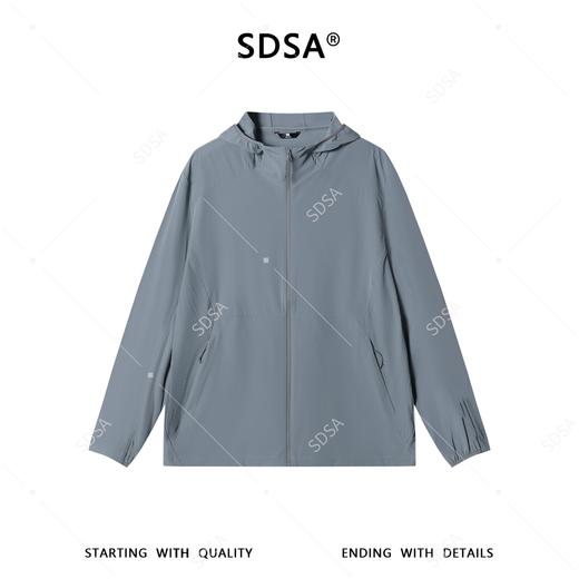 SDSA男装2026新款高贵轻奢简约纯色拉链立领连帽夹克弹力风壳衣 商品图0
