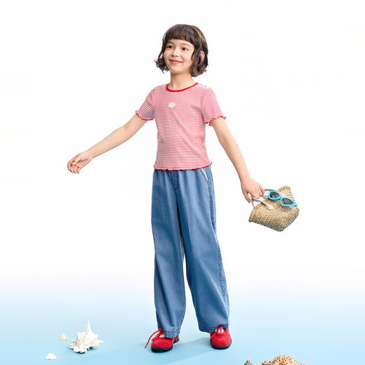 【实体店同款】女童短袖针织衫夏季新款安奈儿童装AG621222 商品图5