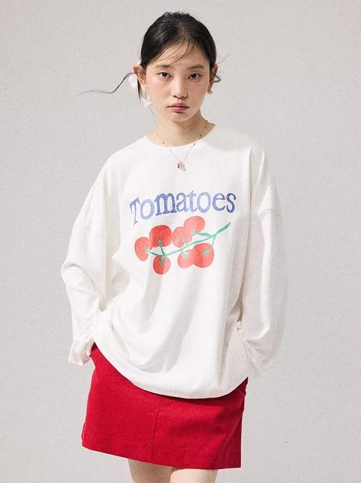 韩系松弛感・🍅小番茄印花长袖T恤 商品图3
