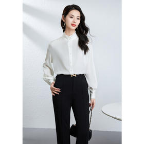 「高货kbnq」全新升级【铂金会员413/天猫559/差价146】(11920)洛诗琳法式木耳边真丝衬衫女2026春季新款通勤真丝上衣
