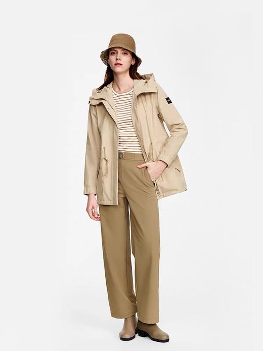 点此购买 艾高春秋季女士中长款连帽冲锋衣夹克 bk 342023 商品图9