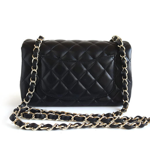 【全新】CHANEL香奈儿CF系列A69900 Y04059 94305黑色淡金扣大迷你mini羊皮CF链条包单肩包女士090326TJ26 商品图4