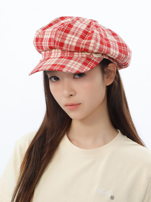 甜美格纹纽扣八角帽鸭舌帽-纪念日百货门店同款169265311 商品图9