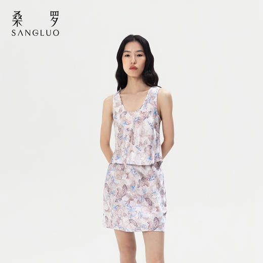 摩登女郎』桑罗纯色背心短裙套装桑蚕丝女法式高级感套装可选 商品图3