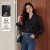 【限时秒杀】西遇法式波点飘带长袖衬衫女2026春季新款荷叶边宽松落肩雪纺衬衣10360046 商品缩略图0
