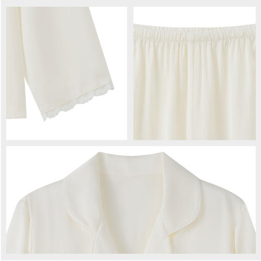 【7.5折限时特惠】【秀黛】女翻领丝质长袖套装H型慵懒精致女士春秋睡衣家居服W1551018T【门店同款】 商品图4