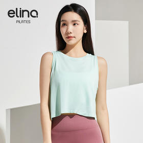 一恋普拉提新款透气宽松百搭罩衫短款背心瑜伽服T恤EML0594