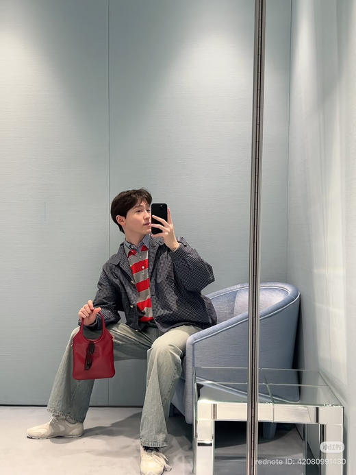 312-3 渠道圆正 miu 26ss 刘浩存 格纹夹克外套 商品图3