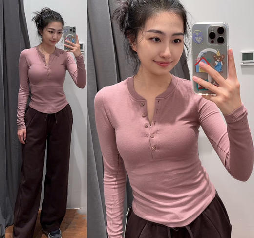 312-9  渠道货 超好穿 lu女士四色长袖 亨利衫 运动打底休闲 130以内穿8码 商品图4