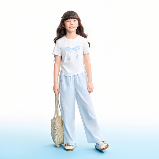 【实体店同款】女童全腰梭织单裤夏季新款安奈儿童装AG626245 商品图3