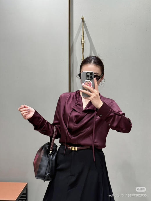 312-5 独家圆正 lew 26ss 30mm重磅真丝 设计感 系带衬衫 我穿40码 商品图10