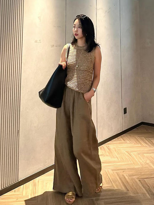 312-8 纯圆正 新配色 SEED亚麻阔腿长裤  很快会断码 我穿12码宽松效果 商品图9