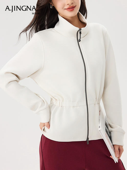 【亲肤健康】阿菁娜莫代尔收腰短款立体宽松翻领外套F31C207002 商品图3