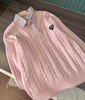 F031261少女感浅粉色宽松oversize黑色爱心刺绣假两件针织毛衣 商品缩略图9