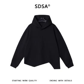 SDSA男装2026新款高贵轻奢美式潮牌连帽卫衣下摆不规则设计百搭