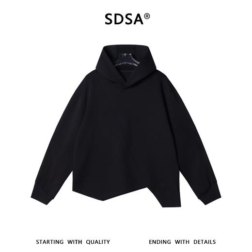 SDSA男装2026新款高贵轻奢美式潮牌连帽卫衣下摆不规则设计百搭 商品图0