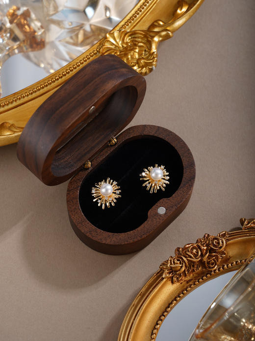 子佩集【烟火星辰】银S925珍珠惜王妃耳钉【E4975】镀金烟花2602 商品图2