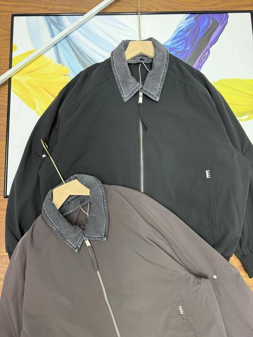 F031244新款美式潮牌拼接牛仔外套男春秋季痞帅休闲翻领拉链夹克 商品图5