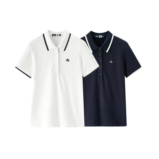 森马迪士尼合作系列POLO衫女夏季修身绣花撞色休闲风时尚百搭衣服 商品图4