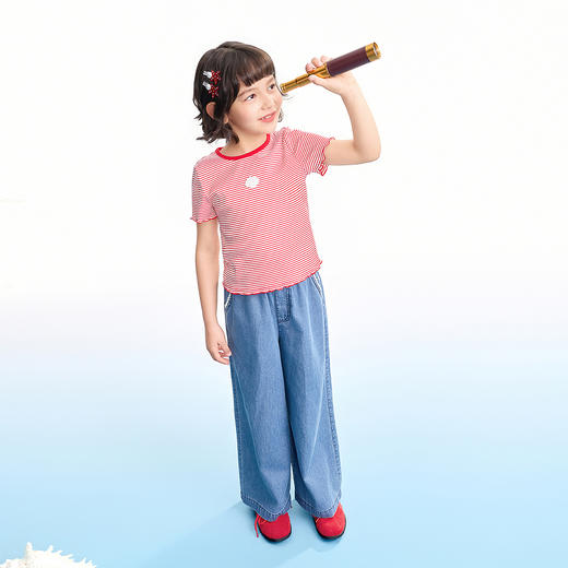 【实体店同款】女童短袖针织衫夏季新款安奈儿童装AG621222 商品图3