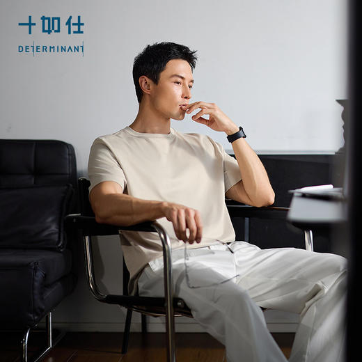 【门店同款】十如仕春夏新品微弹罗纹圆领微肌理桑蚕丝T恤短袖T23-02 商品图1