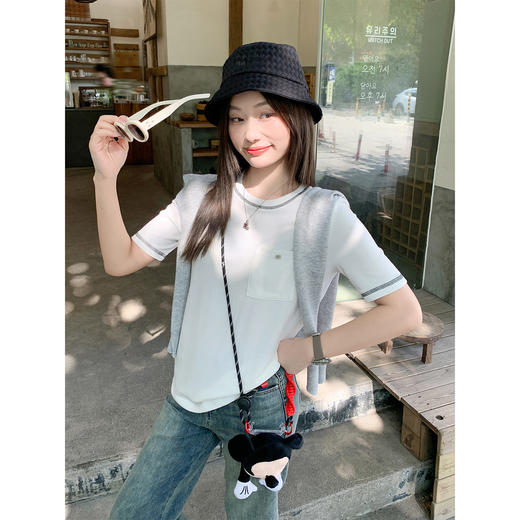 <曾小咸推荐>3.15现货秒杀 ！微信超特价！撞色边短袖 日常119.99 立减60 秒杀59.99！！ 商品图1