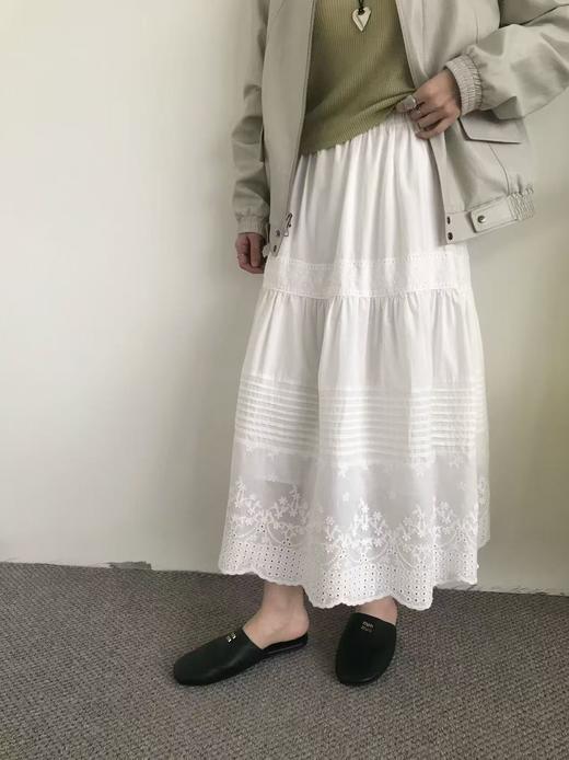老米优品🎈3-5天！仙女本仙蕾丝小白裙~《法式浪漫纯棉重工蕾丝半身裙》蕾丝绣花，层层叠叠 温柔与浪漫，藏在裙摆里!Q260312A 商品图9