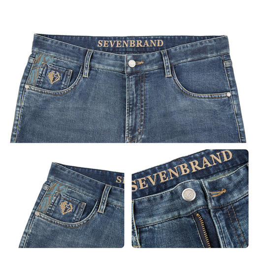 【含莱赛尔】柒牌男款牛仔长裤2026春季新款休闲潮流男士休闲裤 130H70950 商品图3