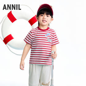 【实体店同款】男童圆领短袖针织衫夏季新款安奈儿童装XB621159
